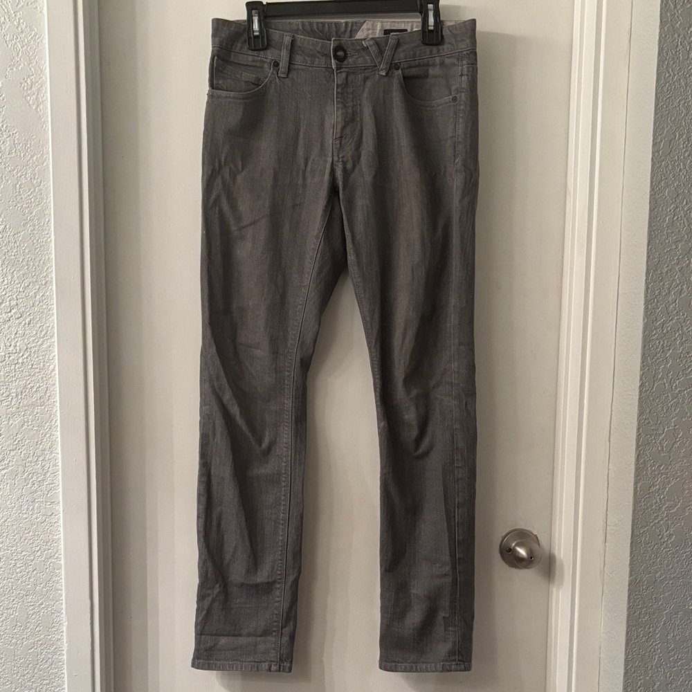 Volcom Men's Gray Slim Straight Jeans